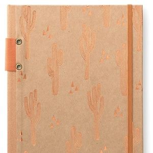 DesignWorks Ink Hard Cover Journal with Pen Holder | Kraft Cactus Cuties